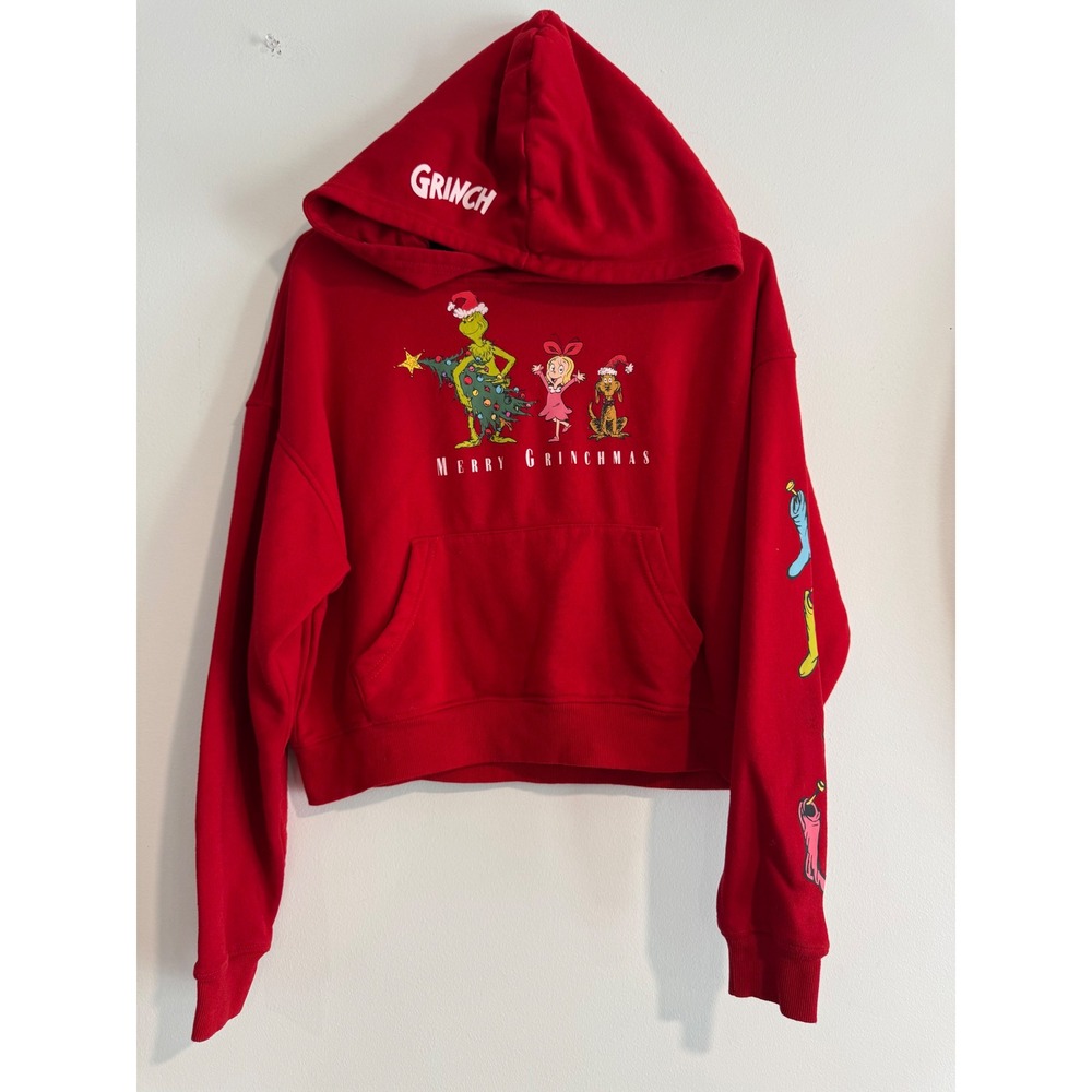Christmas Dr. Seuss The Grinch Merry Grinchmas Womens XS Red Hoodie
